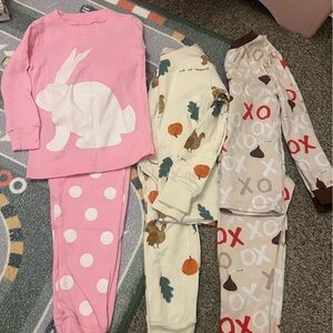 Carter's Pink Bunny and Patterned Kids Pajama Set